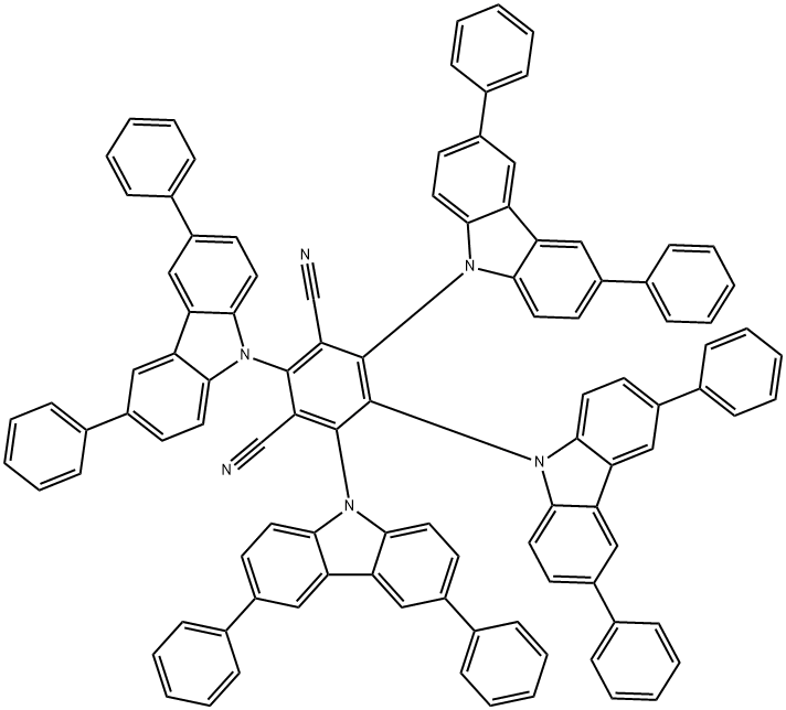 2,3,5,6-四(3,6-二苯基-9-咔唑基)-1,4-苯二腈 结构式
