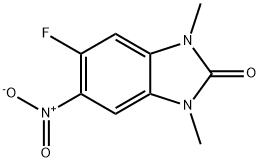 5-氟-1,3-二甲基-6-硝基-1,3-二氢-2H-苯并[D]咪唑-2-酮 结构式