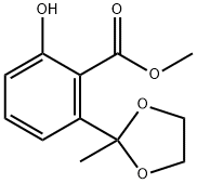 Benzoic acid, 2-hydroxy-6-(2-methyl-1,3-dioxolan-2-yl)-, methyl ester 结构式