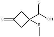 1-(甲基硫烷基)-3-氧代环丁烷-1-羧酸 结构式