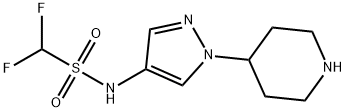 Methanesulfonamide, 1,1-difluoro-N-[1-(4-piperidinyl)-1H-pyrazol-4-yl]- 结构式