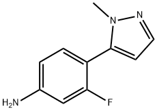 3-氟-4-(1-甲基-1H-吡唑-5-基)苯胺 结构式