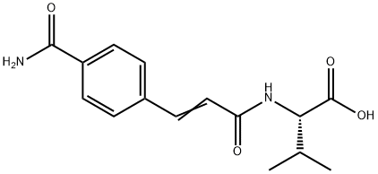 2-[3-(4-氨基甲酰基苯基)丙-2-烯酰胺]-3-甲基丁酸 结构式