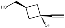 Cyclobutanemethanol, 3-ethynyl-3-hydroxy-, cis- 结构式