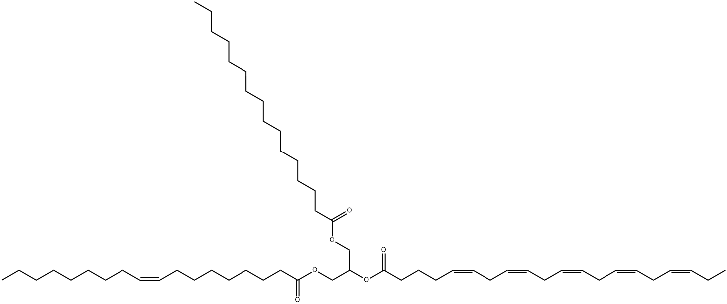 1-[[(1-Oxohexadecyl)oxy]methyl]-2-[[(9Z)-1-oxo-9-octadecen-1-yl]oxy]ethyl (5Z,8Z,11Z,14Z,17Z)-5,8,11,14,17-eicosapentaenoate 结构式