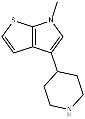 6H-Thieno[2,3-b]pyrrole, 6-methyl-4-(4-piperidinyl)- 结构式