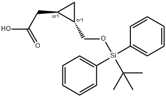 REL-2-((1R,2S)-2-(((叔丁基二苯基甲硅烷基)氧基)甲基)环丙基)乙酸 结构式