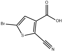 5-溴-2-氰基噻吩-3-羧酸 结构式