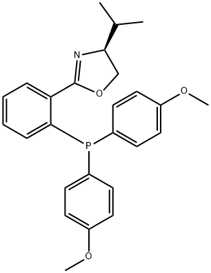 (S)-2-(2-(双(4-甲氧基苯基)膦基)苯基)-4-异丙基-4,5-二氢噁唑 结构式