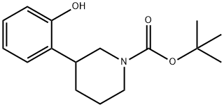 1-Piperidinecarboxylic acid, 3-(2-hydroxyphenyl)-, 1,1-dimethylethyl ester 结构式