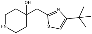 4-[(4-叔丁基-1,3-噻唑-2-基)甲基]哌啶-4-醇 结构式