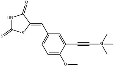 4-Thiazolidinone, 5-[[4-methoxy-3-[2-(trimethylsilyl)ethynyl]phenyl]methylene]-2-thioxo-, (5Z)- 结构式