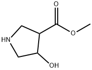 3-Pyrrolidinecarboxylic acid, 4-hydroxy-, methyl ester 结构式