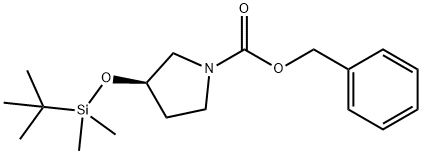 (R)-苄基 3-((叔丁基二甲基甲硅烷基)氧基)吡咯烷-1-甲酸酯 结构式