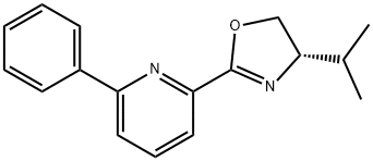 Pyridine, 2-[(4S)-4,5-dihydro-4-(1-methylethyl)-2-oxazolyl]-6-phenyl- 结构式