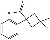 3,3-dimethyl-1-phenylcyclobutane-1-carboxylic acid 结构式