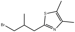 2-(3-溴-2-甲基丙基)-4,5-二甲基噻唑 结构式