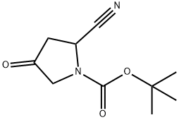 1-Pyrrolidinecarboxylic acid, 2-cyano-4-oxo-, 1,1-dimethylethyl ester 结构式