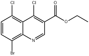 3-Quinolinecarboxylic acid, 8-bromo-4,5-dichloro-, ethyl ester 结构式