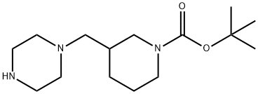 3-(哌嗪-1-基甲基)哌啶-1-甲酸叔丁酯 结构式