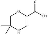 2-Morpholinecarboxylic acid, 5,5-dimethyl- 结构式