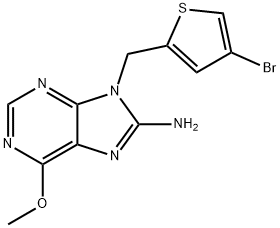 9-((4-溴噻吩-2-基)甲基)-6-甲氧基-9H-嘌呤-8-胺 结构式