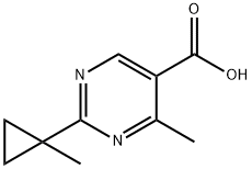 4-甲基-2-(1-甲基环丙基)嘧啶-5-甲酸 结构式