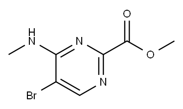 2-Pyrimidinecarboxylic acid, 5-bromo-4-(methylamino)-, methyl ester 结构式