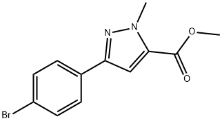 3-(4-溴苯基)-1-甲基-1H-吡唑-5-羧酸甲酯 结构式