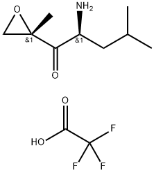 (2S)-2-氨基-4-甲基-1-[(2S)-2-甲基-2-环氧乙烷基]-1-戊酮三氟乙酸盐 结构式