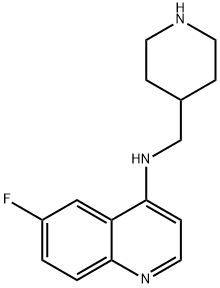 4-Quinolinamine, 6-fluoro-N-(4-piperidinylmethyl)- 结构式