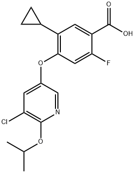 Benzoic acid, 4-[[5-chloro-6-(1-methylethoxy)-3-pyridinyl]oxy]-5-cyclopropyl-2-fluoro- 结构式