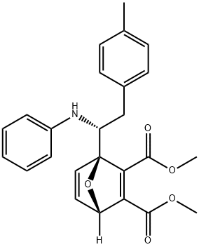 (1R,4S)-二甲基1-((R)-1-(苯基氨基)-2-(对甲苯基)乙基)-7-氧杂二环[2.2.1]庚-2,5-二烯-2,3-二羧酸 结构式