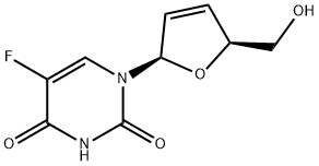 2',3'-Dideoxy-2',3'-didehydro-5-fluoro-uridine 结构式