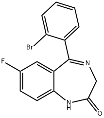 2H-1,4-Benzodiazepin-2-one, 5-(2-bromophenyl)-7-fluoro-1,3-dihydro- 结构式