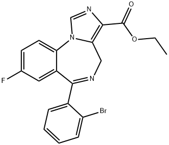 4H-Imidazo[1,5-a][1,4]benzodiazepine-3-carboxylic acid, 6-(2-bromophenyl)-8-fluoro-, ethyl ester 结构式