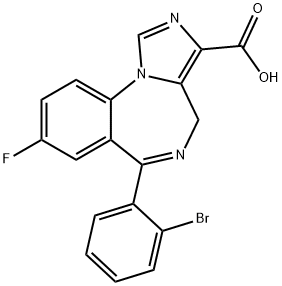 4H-Imidazo[1,5-a][1,4]benzodiazepine-3-carboxylic acid, 6-(2-bromophenyl)-8-fluoro- 结构式