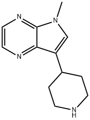 5H-Pyrrolo[2,3-b]pyrazine, 5-methyl-7-(4-piperidinyl)- 结构式