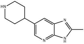 3H-Imidazo[4,5-b]pyridine, 2-methyl-6-(4-piperidinyl)- 结构式