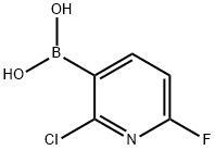(2-氯-6-氟吡啶-3-基)硼酸 结构式