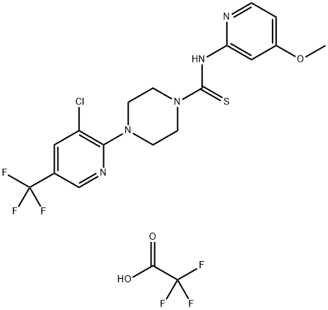 4-(3-chloro-5-(trifluoromethyl)pyridin-2-yl)-N-(4-methoxypyridin-2-yl)piperazine-1-carbothioamide trifluoroacetate 结构式