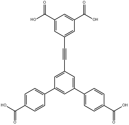 5'-((3,5-二羧基苯基)乙炔基)-[1,1':3',1''-三联苯]-4,4''-二羧酸 结构式