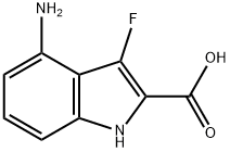 1H-Indole-2-carboxylic acid, 4-amino-3-fluoro- 结构式