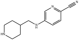 2-Pyridinecarbonitrile, 5-[(4-piperidinylmethyl)amino]- 结构式