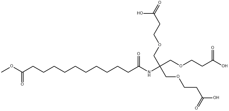 3-(3-(2-羧基乙氧基)-2-[(2-羧基乙氧基)甲基]-2-(12-甲氧基-12-氧代十二烷酰胺基)丙氧基)丙酸 结构式