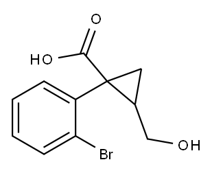 1-(2-溴苯基)-2-(羟甲基)-环丙烷羧酸 结构式