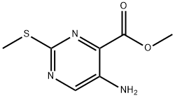 5-氨基-2-甲基硫基-嘧啶-4-羧酸甲酯 结构式