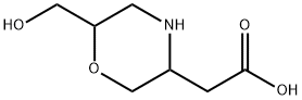 3-Morpholineacetic acid, 6-(hydroxymethyl)- 结构式