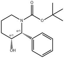 1-Piperidinecarboxylic acid, 3-hydroxy-2-phenyl-, 1,1-dimethylethyl ester, (2R,3R)- 结构式