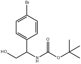 (1-(4-溴苯基)-2-羟乙基)氨基甲酸叔丁酯 结构式